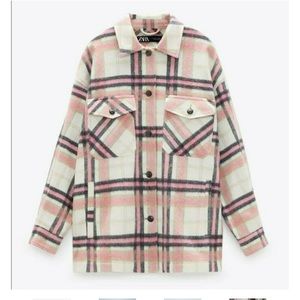 Zara Shacket pink plaid